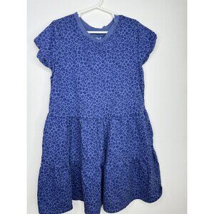 Cat and Jack Girls Blue Leopard-Like Dress - Size M (7/8)